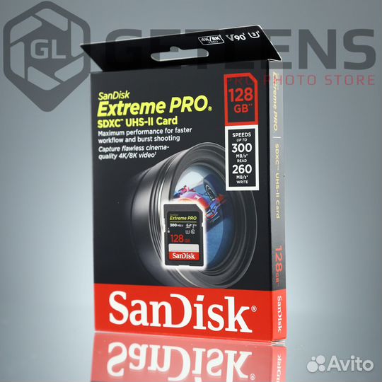 Карта памяти SanDisk SD 128GB Extreme Pro UHS-II U