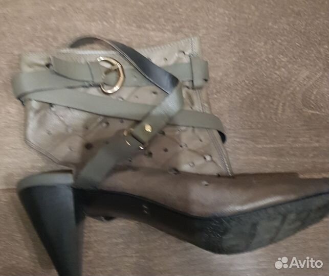 Сапоги бу, натуральная кожа, каблук 7 см