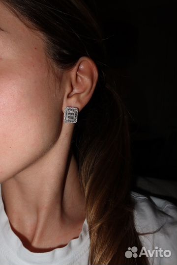 Серьги с натуральными бриллиантами из 585