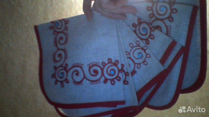 Льняная скатерть и салфетки (набор на 6 персон)