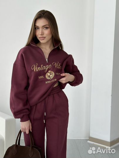 Костюм спортивный женский бургунди бордо