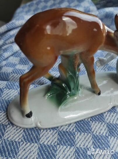 Статуэтка олененок и ангелочек фарфор Германия