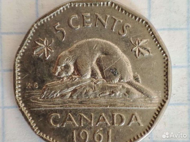 Коллекции монета 1961г Канада.VF