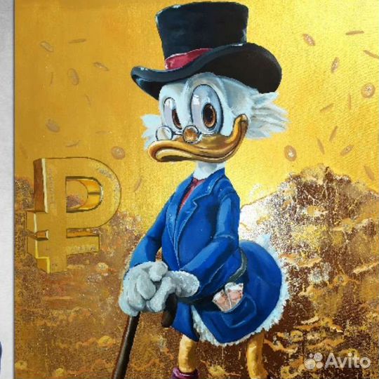 Картина Скрудж Макдак Картина маслом Авторская