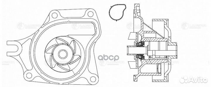 Насос водяной для а/м Mazda 3 (03) 1.4i/1.5i/1.6i
