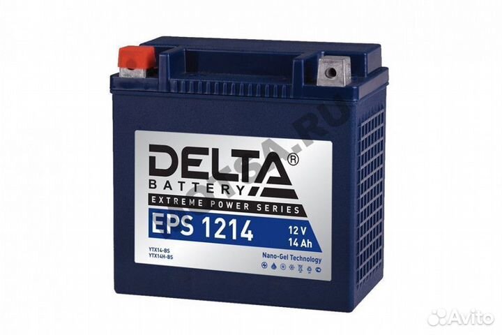 Аккумулятор 12В14Ач delta EPS1214 (YTX14-BS) (nano