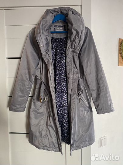 46-48р. Пальто серое демисезонное, до колена