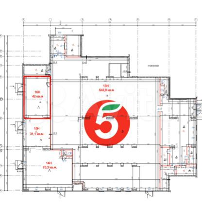 Продажа 42 м² с Пятерочкой рядом