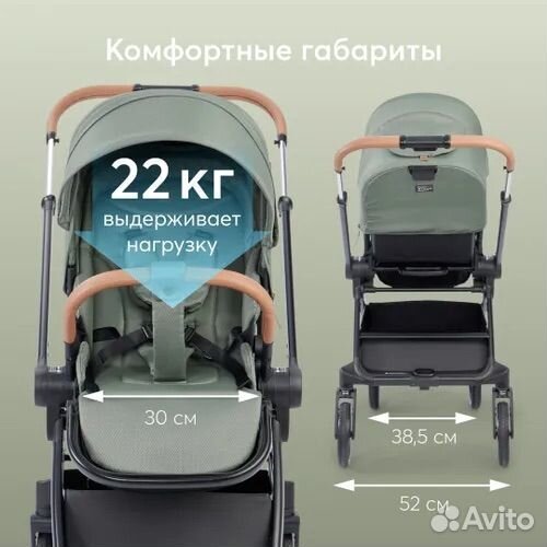 Коляска прогулочная Happy Baby Celine, olive