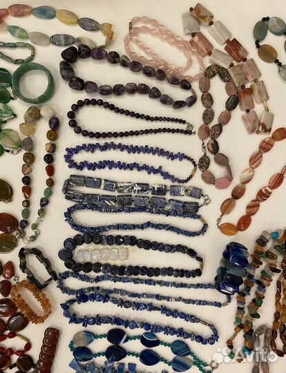 Винтажные бусы СССР натуральные камни