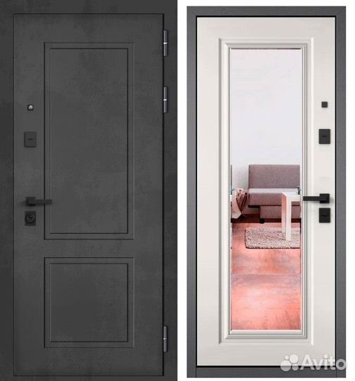 Металлические двери с зеркалом