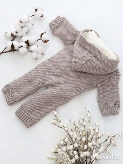 Комбинезон вязанный утепленный