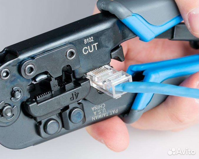 Интернет, прокладка обжим кабеля, ремонт, монтаж