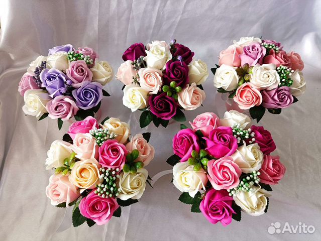 Букеты из мыльных роз