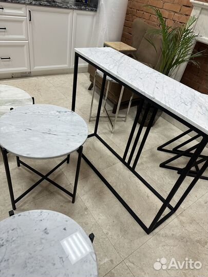 Комплект столов мрамор лофт