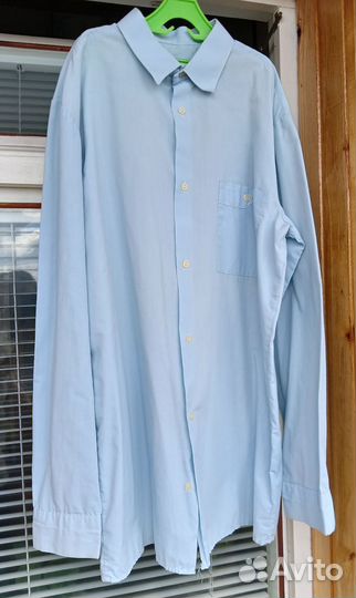 Рубашка голубая школьная офис S (46)