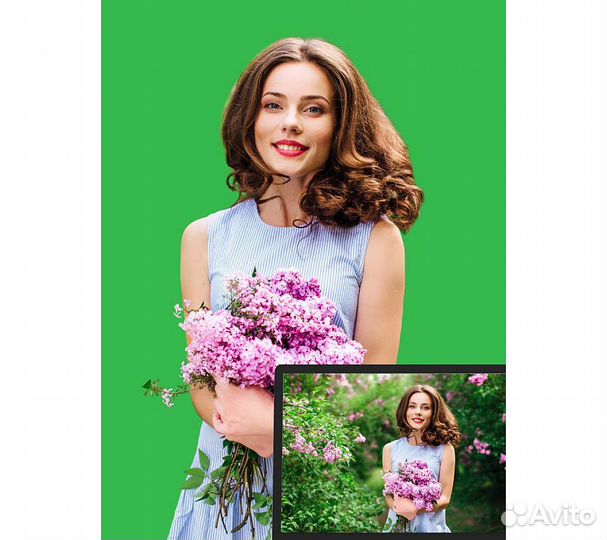 Фон Raylab RL-BC10 2,4*5м двусторонний синий/зелен