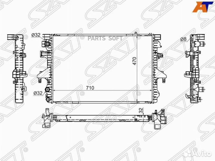 Радиатор охлаждения Фольксваген Транспортер Т5 1.9