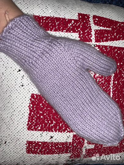 Варежки вязаные ручной работы