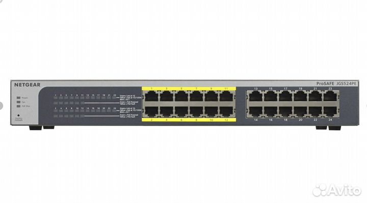 Коммутатор netgear jgs524pe-100eus 24x1Гбит/С, POE
