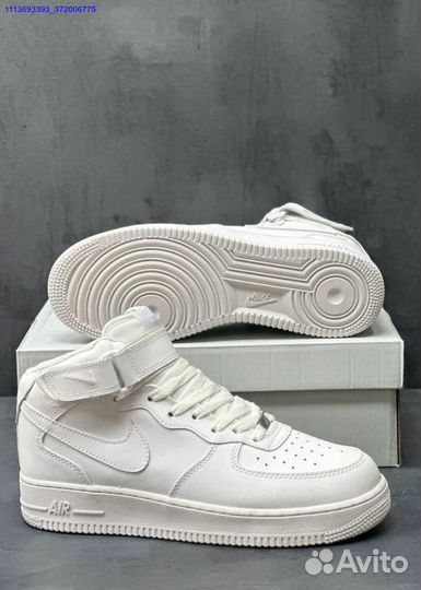 Nike Air Force 1 с мехом белые