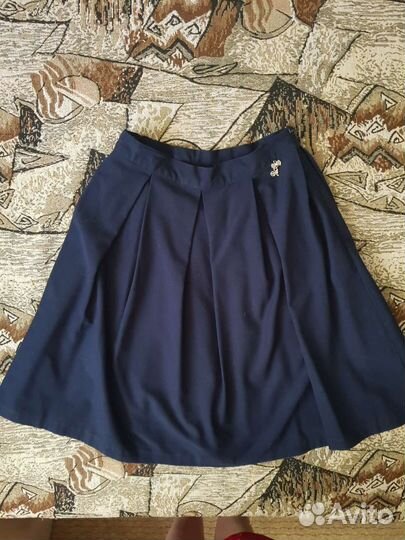 Юбка школьная синяя Аcoola, блузки на рост 152-160