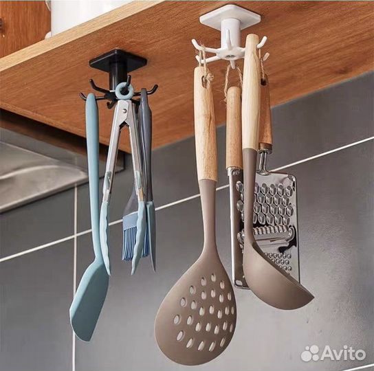 Самоклеющийс врашающийся крючок для кухни на 360