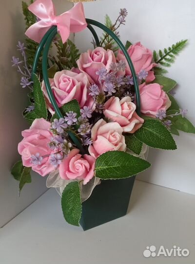 Букет из мыльных роз