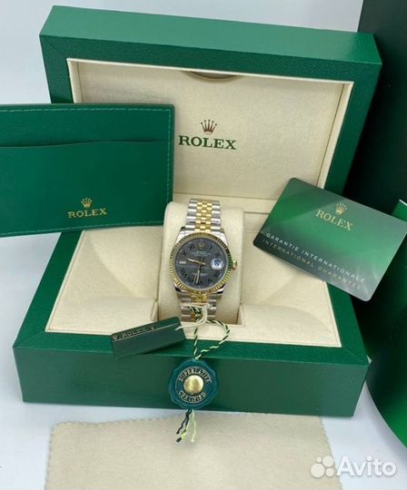 Роскошные женские часы Rolex Datejust серые