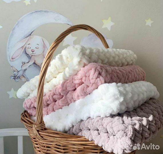 Плед детский вязаный ручная работа