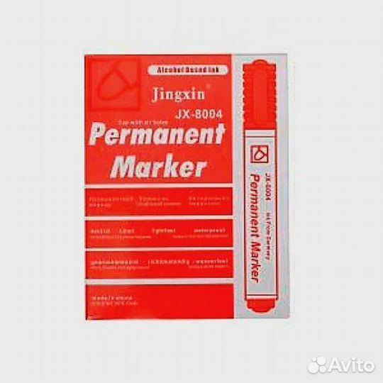 Маркер перманентный красный