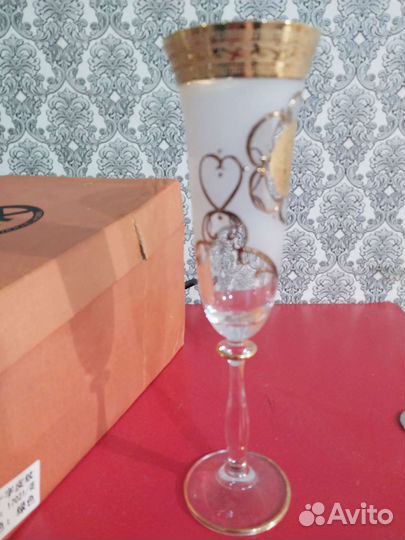 Хрустальные фужеры и рюмки новые