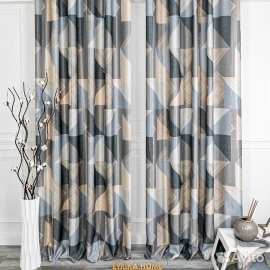 Комплект портьер Пабло Голубой шторы занавески