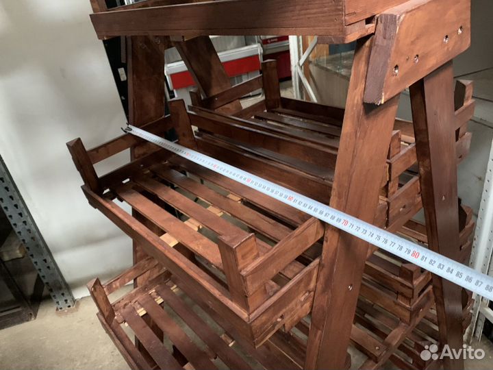 Стеллаж островной двухсторонний деревянный 70х170