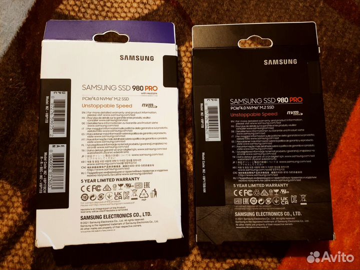 Запечатанные SSD samsung 980 pro 1tb