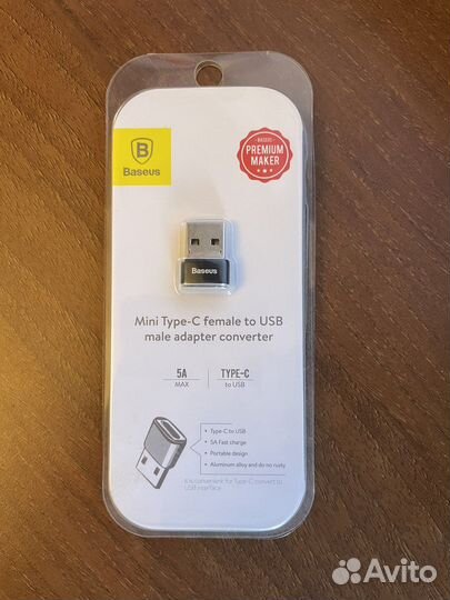 Переходник usb type c baseus новый