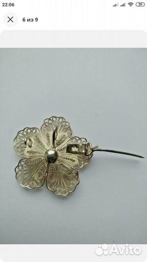 Редкая брошь-подвеска серебро 925 пробы