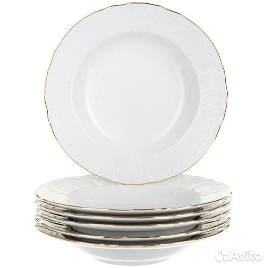 Тарелки глубокие, фарфор, Чехия. Бернадотт/золото