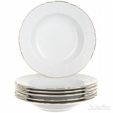 Тарелки глубокие, фарфор, Чехия. Бернадотт/золото