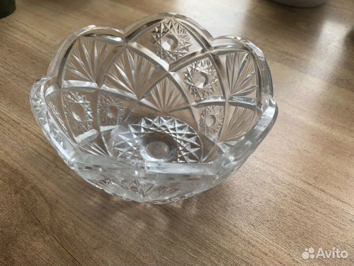 Хрустальная конфетница СССР Стеклянная посуда