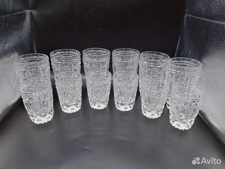 Стаканы Рюмки Стопки Резьба Хрусталь СССР