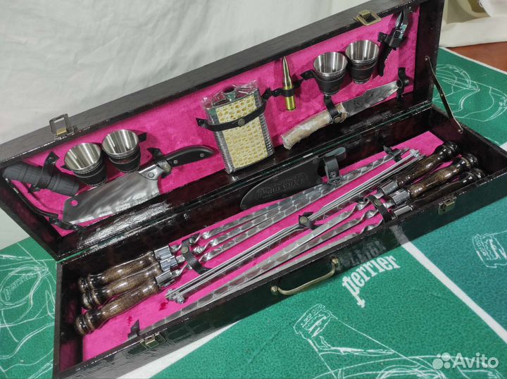 Шашлычный набор подарочный шампура в кейсе