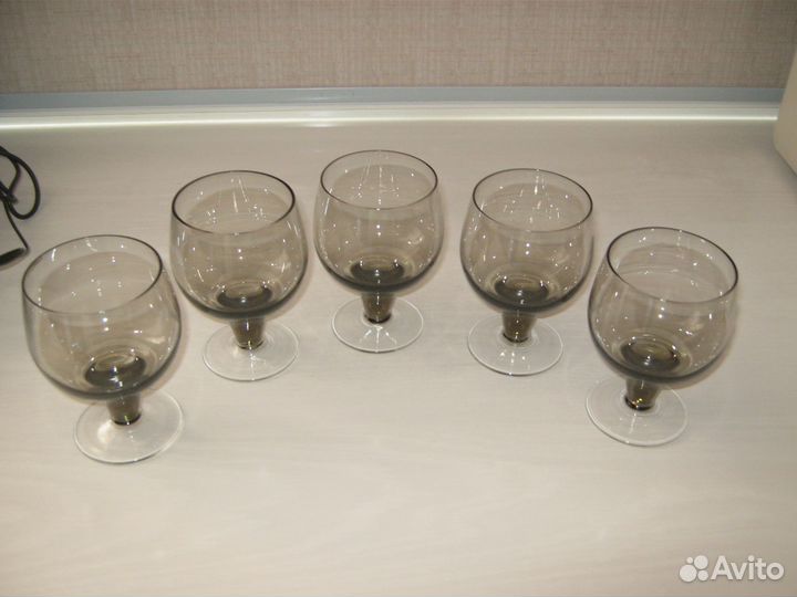 Бокалы дымчатое стекло СССР