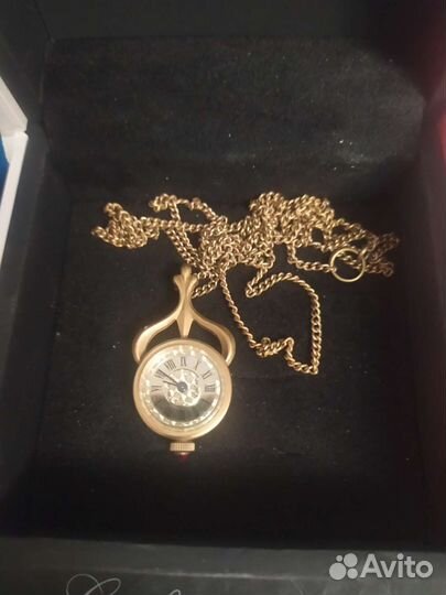 Часы кулон Чайка, Слава,позолоченные