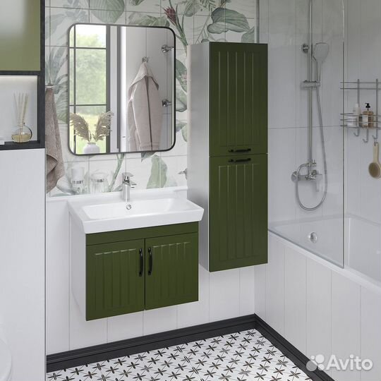 Шкаф-пенал diwo Сочи подвесной зеленый 35см