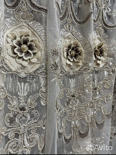 Роскошный тюль 3Д на отрез Турция новый