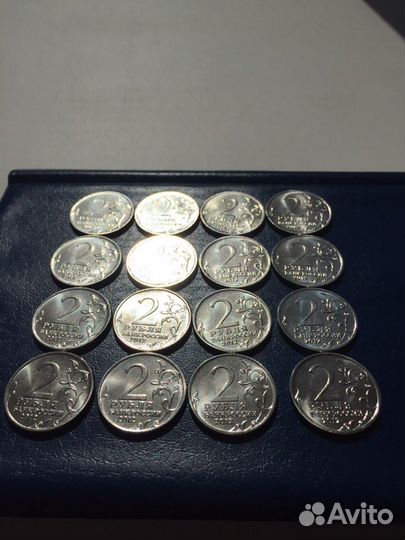 Полководцы 2 рубля 2012 г. все 16 монет
