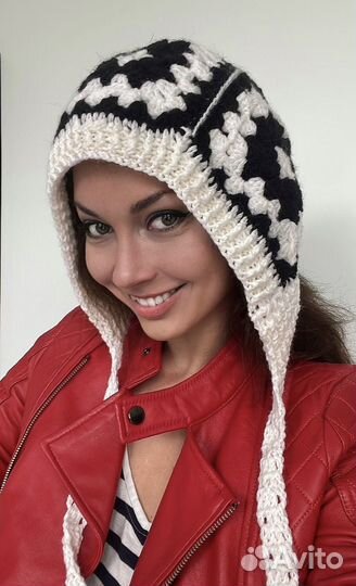 Новый вязаный чепчик шапка балаклава кроше