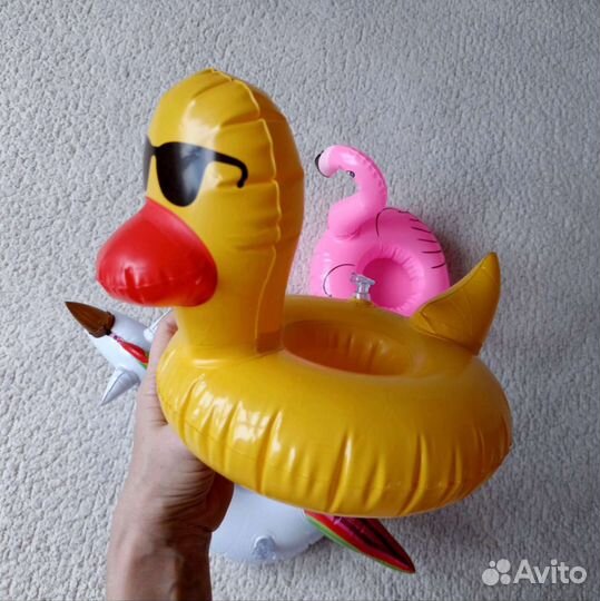 Надувной подстаканник единорог уточка фламинго