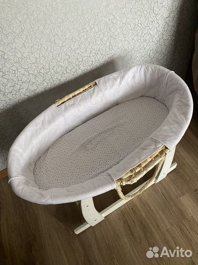 Детская люлька колыбель плетеная бу